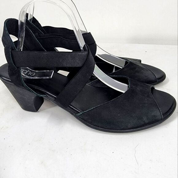 Arche France Mitya Nubuck Leather Cross Front Heel Elastic Sandal 12 42 - Picture 3 of 7